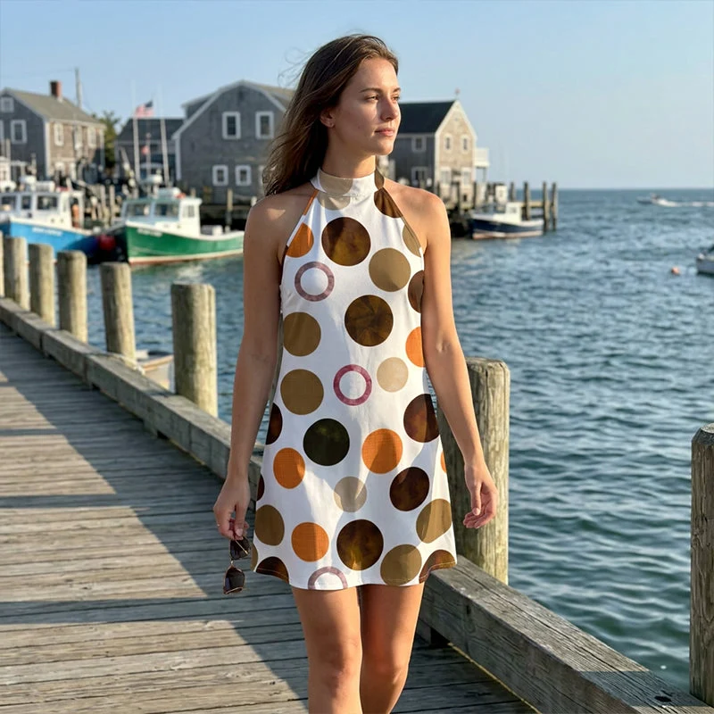 The Mocha Abstract Halter Mini