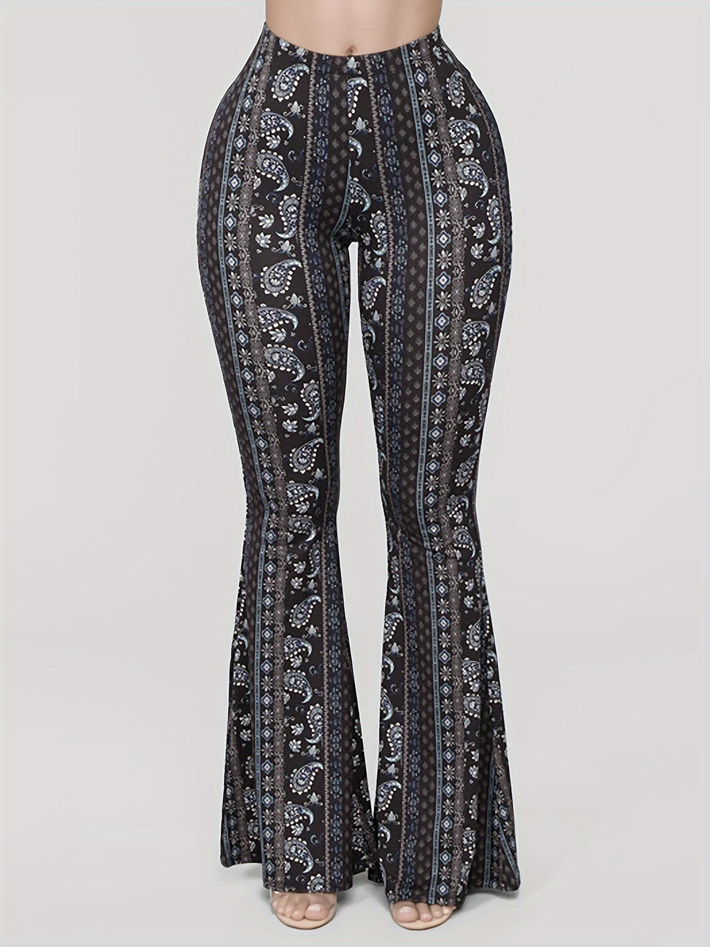 Premium High-Waist Schlaghose "Boho Chic" – Figurformend & Stretch (Paisley-Print)