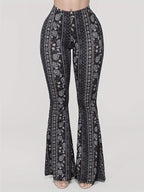 Premium High-Waist Schlaghose "Boho Chic" – Figurformend & Stretch (Paisley-Print)