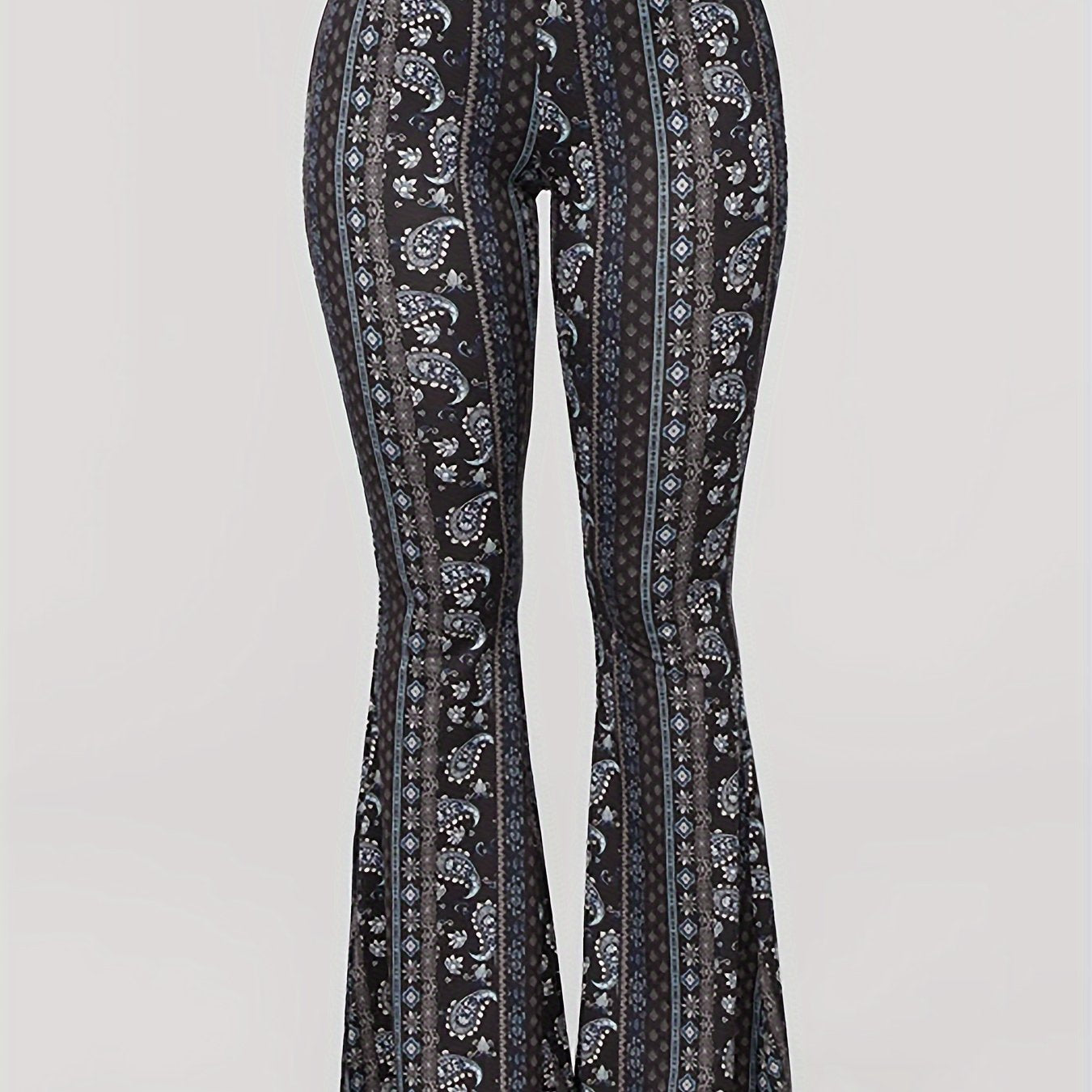 Premium High-Waist Schlaghose "Boho Chic" – Figurformend & Stretch (Paisley-Print)