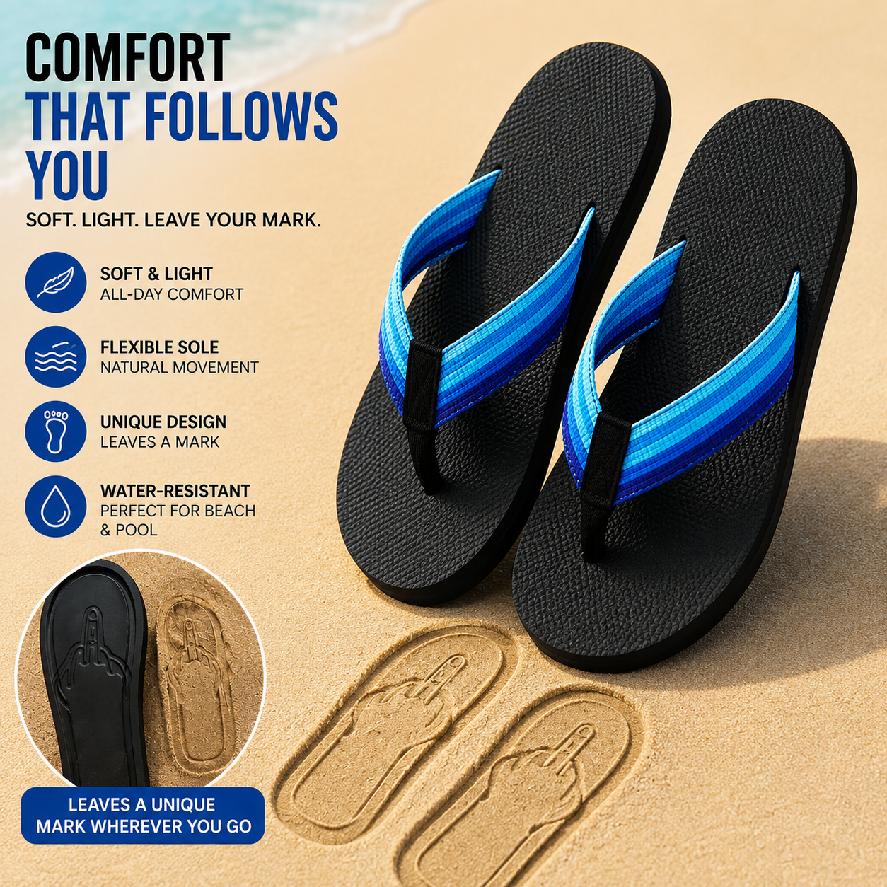 Quick- Dry Hidden Middle Finger Slippers Figure with Legs Flip Flops Parody Middle Finger Beach Summer Comfort Non Slip Sandal