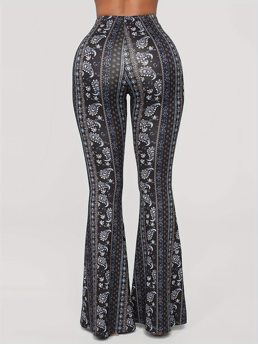 Premium High-Waist Schlaghose "Boho Chic" – Figurformend & Stretch (Paisley-Print)