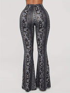Premium High-Waist Schlaghose "Boho Chic" – Figurformend & Stretch (Paisley-Print)