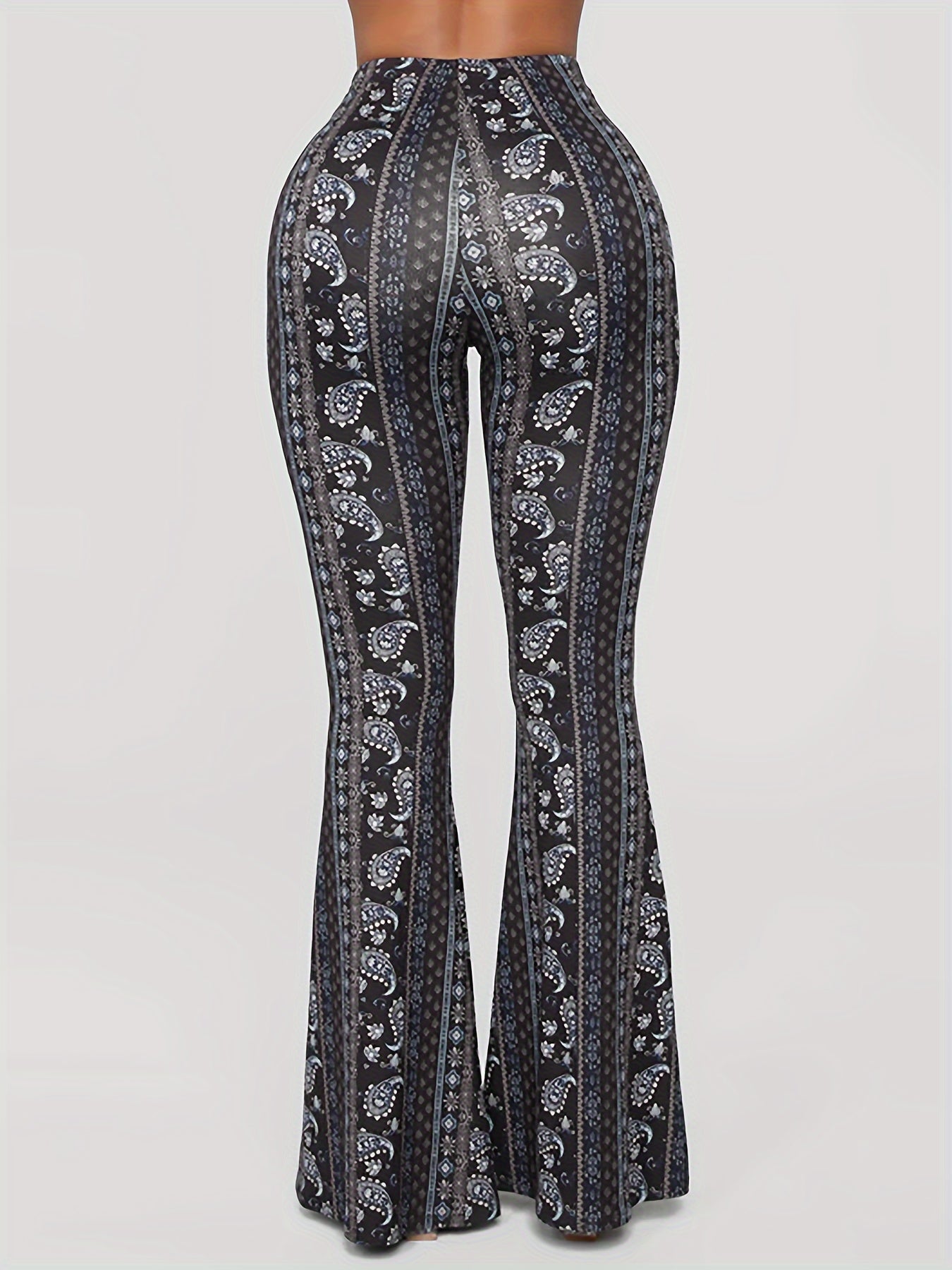 Premium High-Waist Schlaghose "Boho Chic" – Figurformend & Stretch (Paisley-Print)