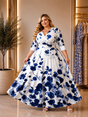 Elegant Chiffon Dress with Floral Print | Plus Size