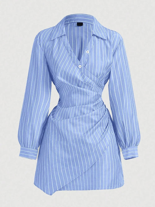 The Skyline Striped Wrap Dress