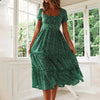 Sweet Summer Puff Sleeve Floral Beach Dress