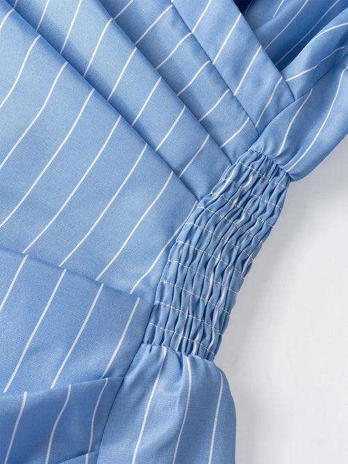 The Skyline Striped Wrap Dress