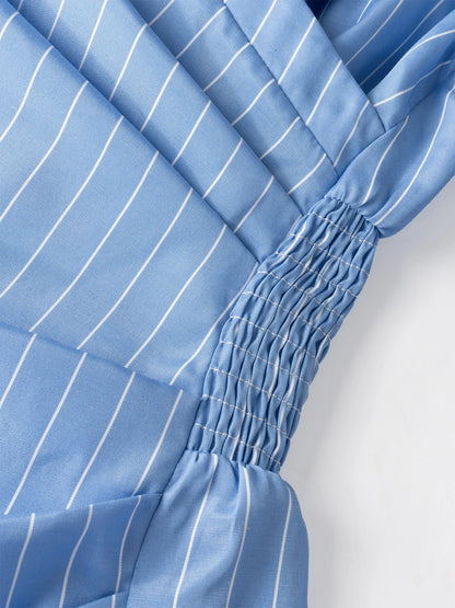 The Skyline Striped Wrap Dress