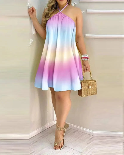 The Tropical Breeze Backless Halter Dress