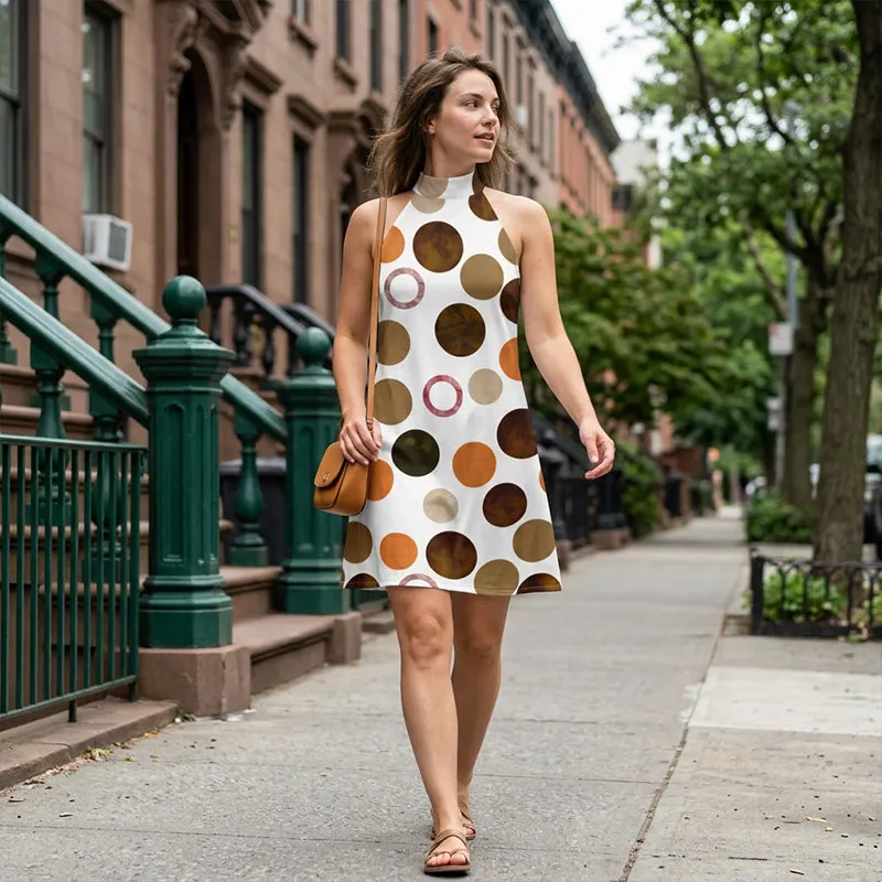 The Mocha Abstract Halter Mini