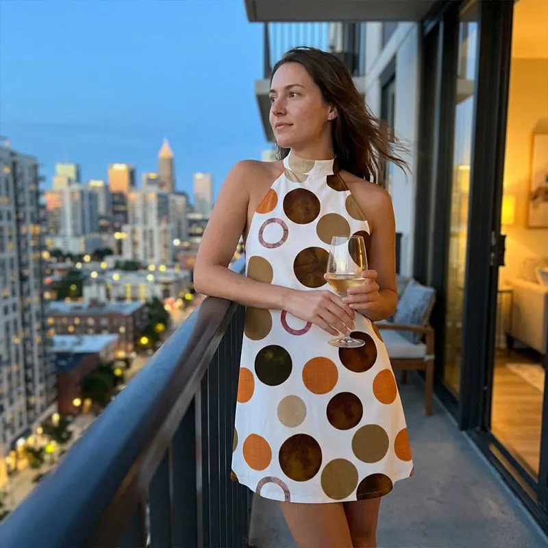 The Mocha Abstract Halter Mini